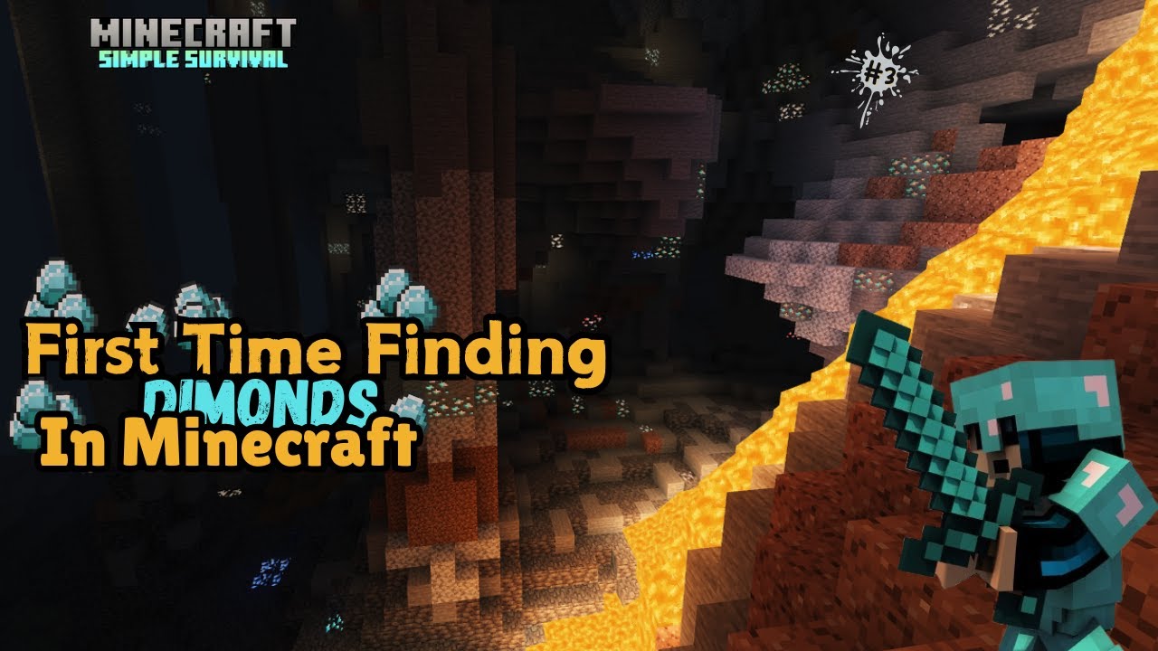 FIRST TIME FINDING DIMONDS IN MINECRAFT || SURVIVAL SERIES EP : 3 - YouTube