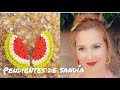 Pendientes de sandía (crochet).