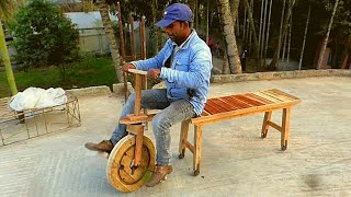 How To make Wooden bench toys / Bearing wheel to make bench cars