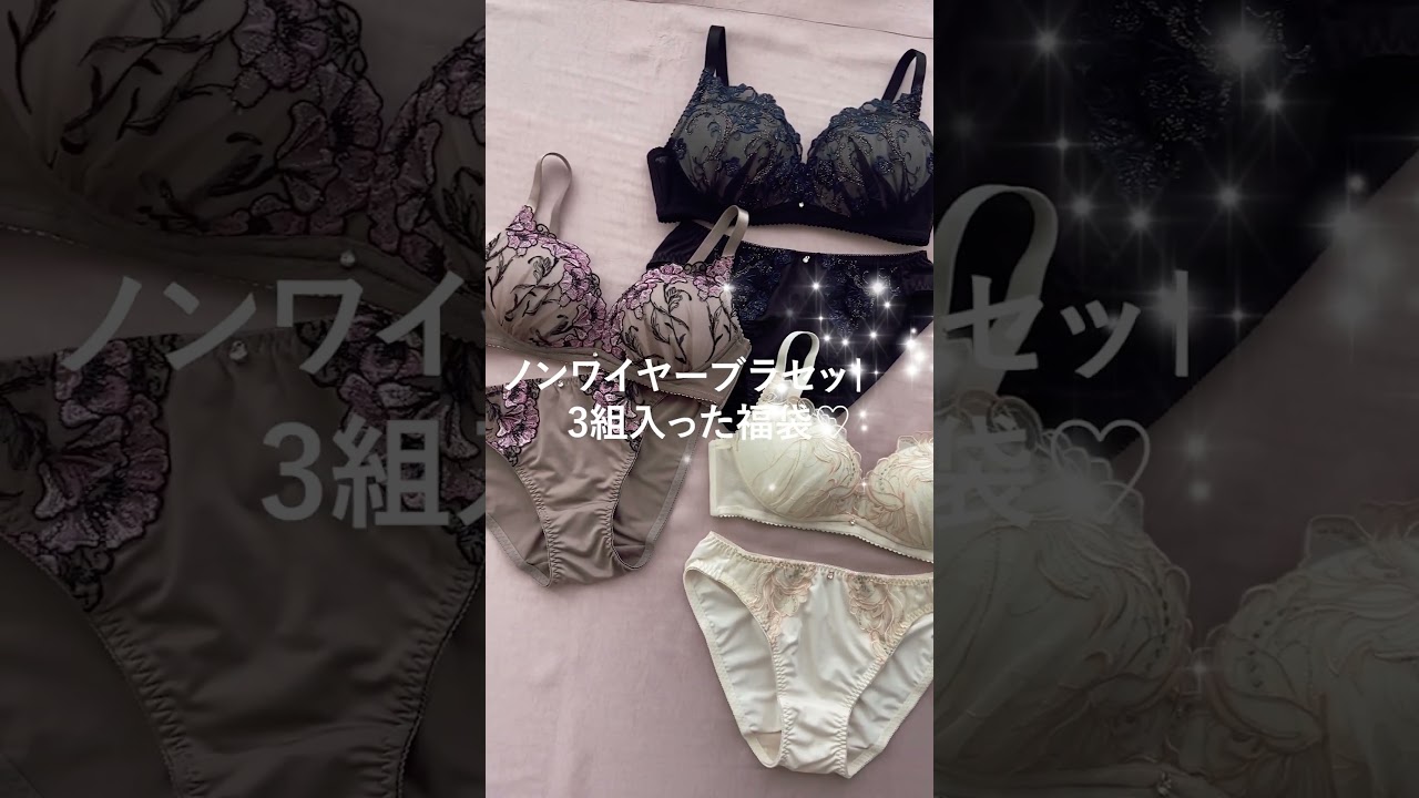 選べる4タイプ ノンワイヤー ブラジャー ショーツ 3点セット