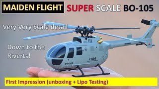 [MAIDEN FLIGHT] Eachine E120 BO105 4CH Scale RC Helicopter first flight with no heli knowledge pilot