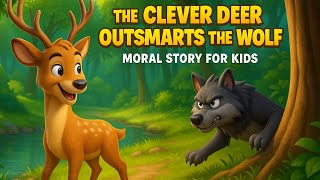 The clever Deer 🦌 and Hungry Wolf 🐺| Moral Story for Kids | Jungle bedtime tale 