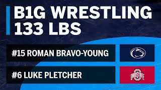 133 LBS: #15 Roman BravoYoung (Penn State) vs. #6 Luke Pletcher (Ohio State) | Big Ten Wrestling