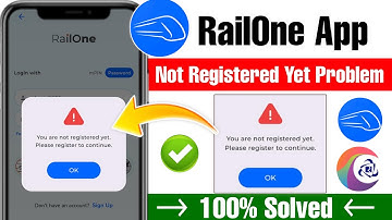 You are not registered yet Please register to continue RailOne | RailOne App Not Registered Problem