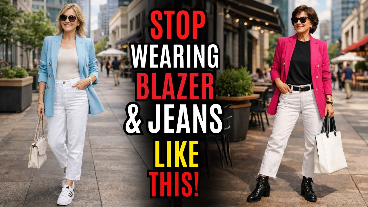 7 GENIUS White Jeans & Blazer Styling Hacks to Look 10x More EXPENSIVE After 50 | Aging Tips