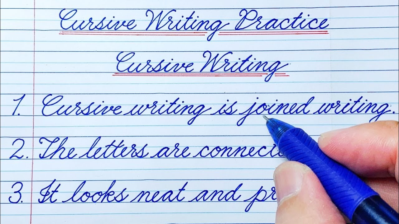EP3 Cursive Writing Practice |10-Line English Essay on Cursive Writing ...