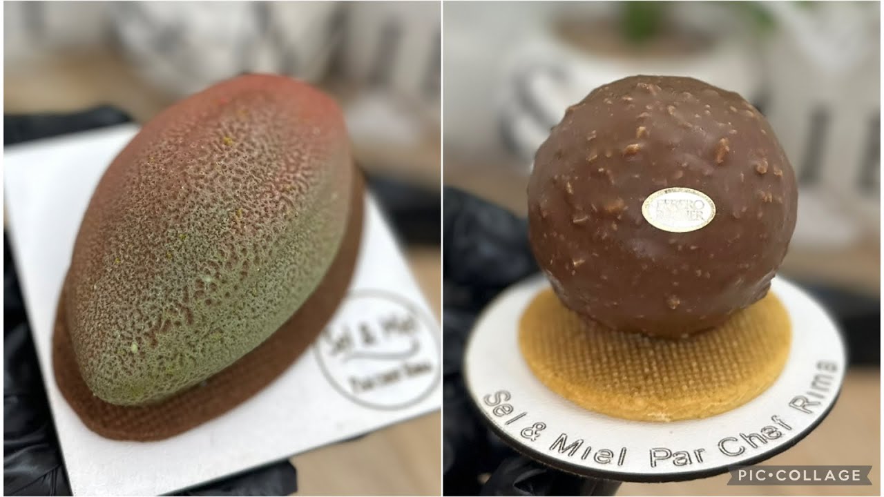 باتيسري فيريرو روشي و حبة الكاكاو trompe l’œil Ferrero rocher / cabosse de cacao