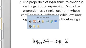 College Algebra: Properties of Logarithms