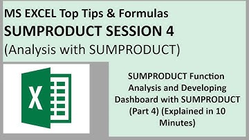 MS EXCEL SUMPRODUCT Formula Session 4 | Analysis with SUMPRODUCT | Excel Top Tips & Formulas