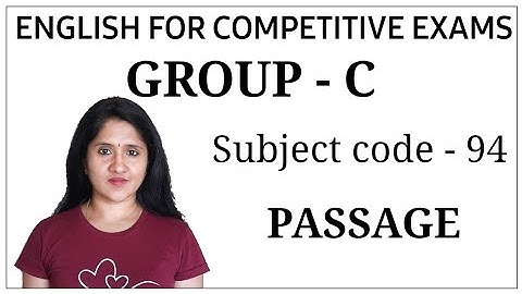 KPSC - Group C | Passage (Subject code-94)