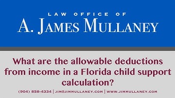 What are the allowable deductions from income in a Florida child support calculation?