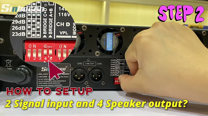 How to set up 2 signal  input 4 speaker output?