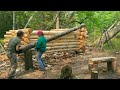 building tiny rustic wilderness log cabin episode 7