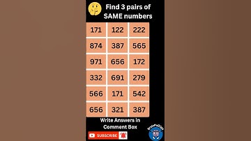 Find 3 pairs of Same Numbers | Only a Genius can Find Them | Hard Level