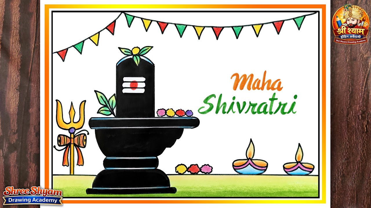 Maha Shivratri Drawing Easy | Step by Step Shiva Drawing for Beginners