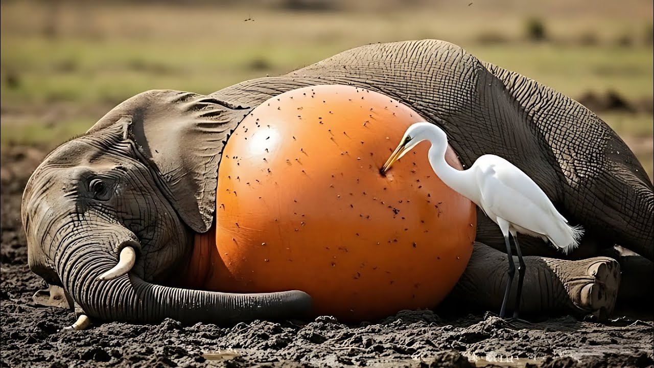 “Unbelievable!😱Birds Try to Help an Injured Elephant You Wont Believe