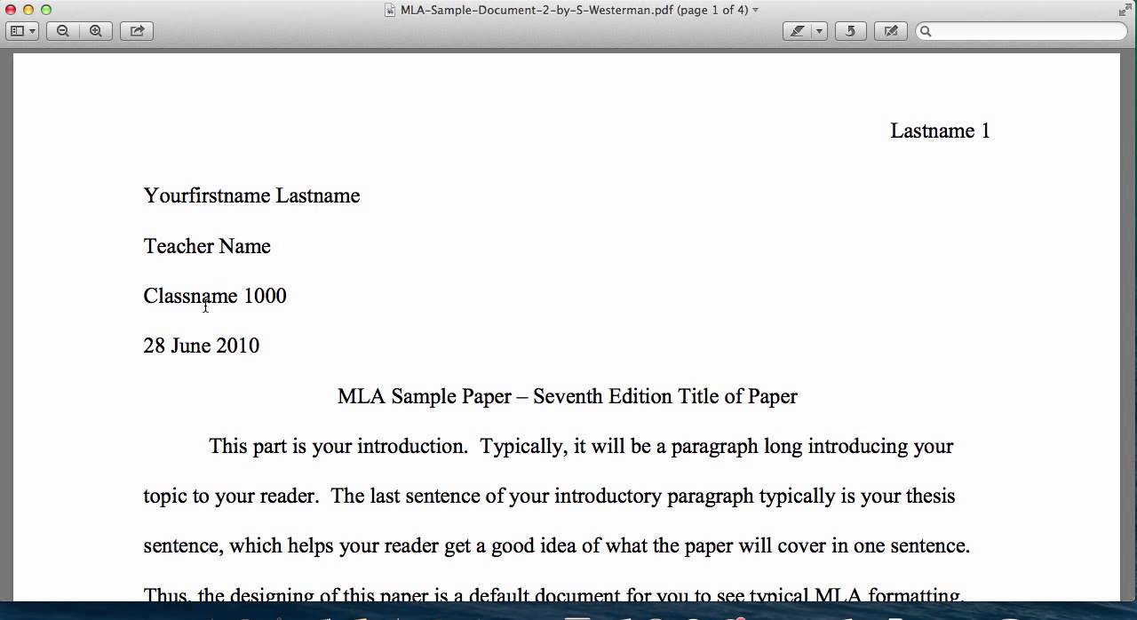 Mla format essay introduction paragraph