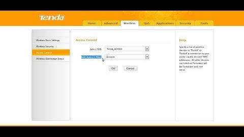 Tenda Wireless Security using a MAC filtering in 11n router.