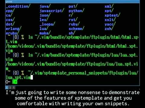 xptemplate 2: configuring and first snippet