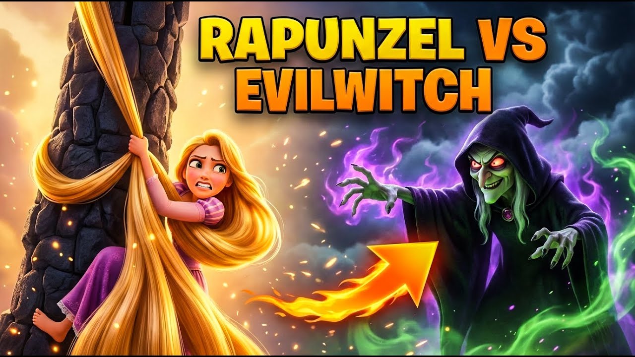 ✨ Rapunzel and the Dark Witch 🏰🌟 | Exciting 3D Kids Adventure Story 🧚‍♀️🔥