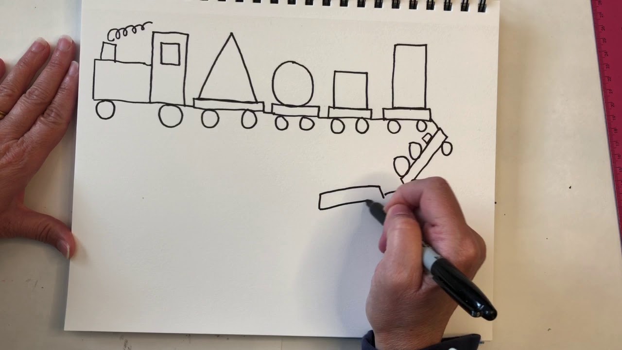Shape Train Drawing - YouTube