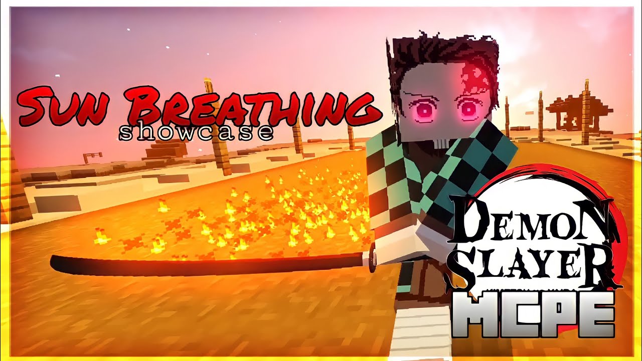 [MCPE] Sun Breathing showcase in Demon Slayer mod for Minecraft - YouTube