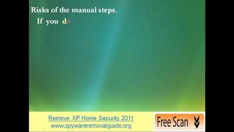Remove XP Home Security 2011 From PC