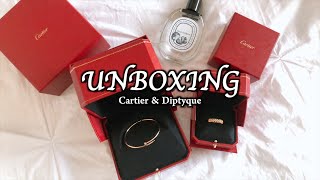 Luxury brand unboxing featuring Cartier and Diptyque🛍