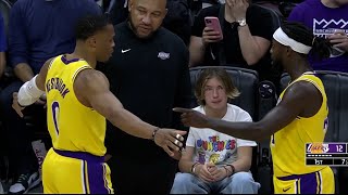 Russell Westbrook and Patrick Beverley give advice to each other