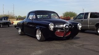 1950 Studebaker Bullet Nose Custom in Black Paint & Engine Sound on My Car Story with Lou Costabile