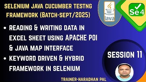S#11: Reading & Writing Data from Excel Sheet, Keyword Driven & Hybrid Framework - SEP2025 Batch