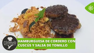 Cómetelo | Hamburguesa de cordero con cuscús y salsa de tomillo