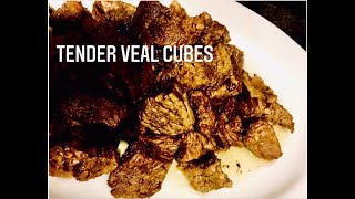 How to Make Tender Veal Cubes. Quick and Easy. Preparing Veal Frying Veal