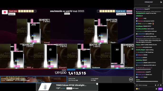 osu!mania 4K World Cup 2023, Round of 16 - Part 5 - osulive on Twitch