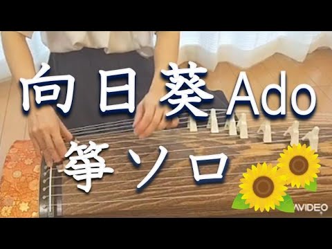 Ado「向日葵 」お琴で弾いてみました 歌詞字幕あり