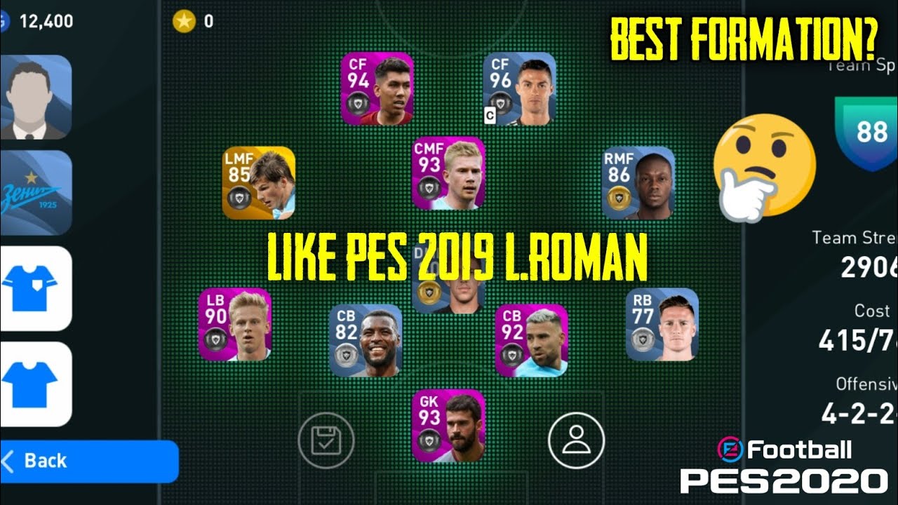 Pes Mobile Best Managers With 4 2 2 2 Formations Youtube