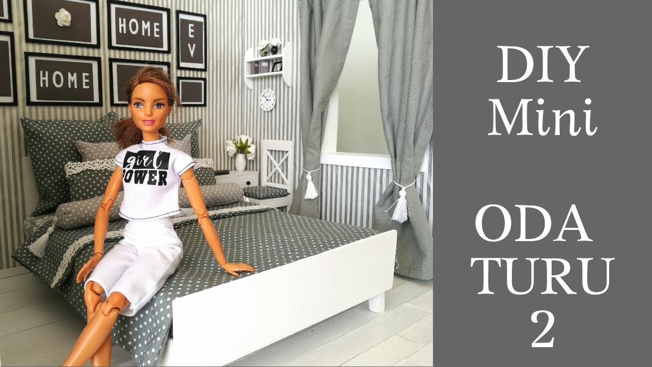 Barbie yatak odası turu/DİY oda/pokoj dla lalek/Dollhouse bedroom tour