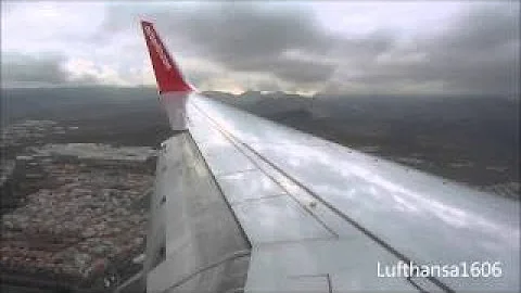 airberlin Boeing 737-800 flight from Leipzig-Halle(LEJ) to Las Palmas(LPA) airport HD/3D