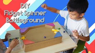 DIY Fidget Spinner Battleground inspired by Glow Hockey using recycled cardboard. 手作玩具指尖陀螺战斗台 screenshot 3