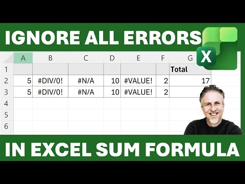 Ignore All Errors in Range for Excel SUM Formula - 2 Methods AGGREGATE and SUM-IFERROR