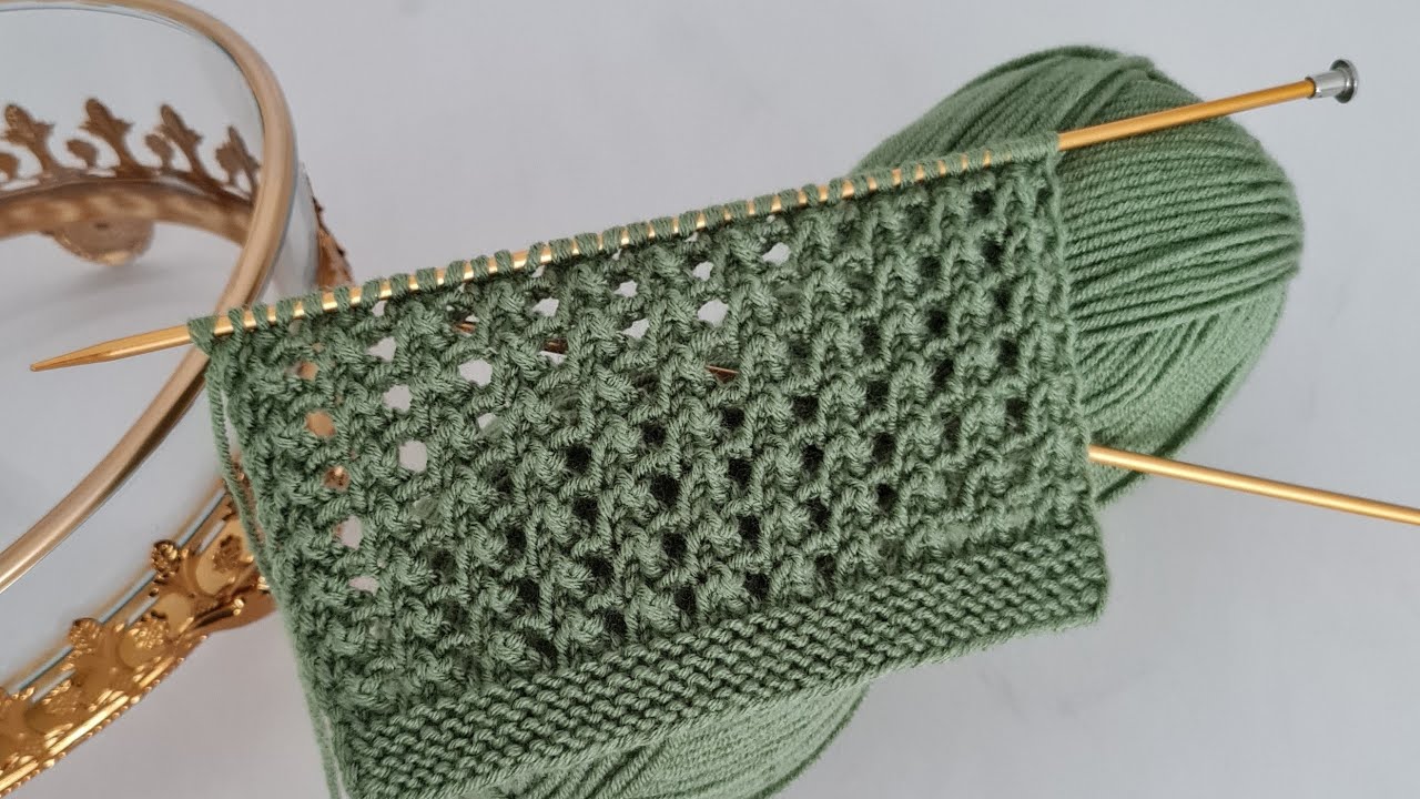 Это было потрясающе ✔️Легкий ажурный узор для вязания двумя спицами.