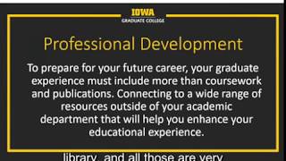 Fall 2019 UI Pre arrival Webinar: Graduate Stu Professionalization - Presentation