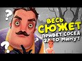 ВСЯ ИСТОРИЯ ПРИВЕТ СОСЕД 1 & 2..? - Hello Neighbor Весь Сюжет + Все Катсцены и Концовки