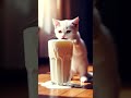 Cute kitten drinking milk #cat #cute #birds #kitten #ai #love #veo3 #fyp #viralshorts #kitty #catie