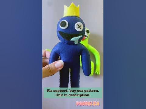 Rainbow Friends Blue and Green PDF Pattern. DIY felt softy Roblox toy. Easy  pattern with tutorial step by step. Great DIY gift for kids.