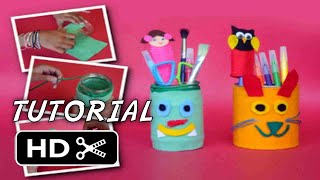 Cara Membuat Tempat Pensil Dari Botol Kaleng Bekas