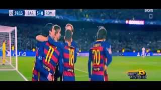 Barcelona vs as roma 6 1 all goals champions league 2015