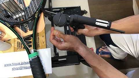 EasyStringerイージーストリンガーピストル テンションヘッドの使い方を説明致します。ガット張り機の多目的テンションヘッド