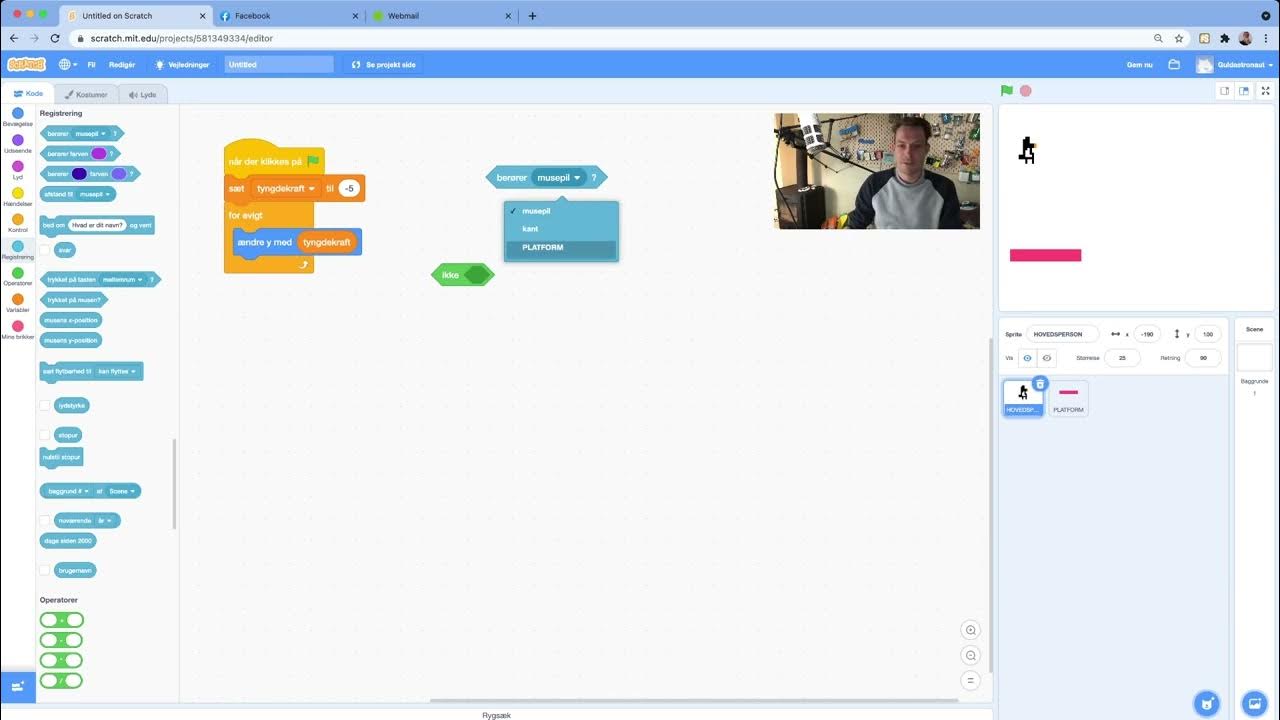 Kode til platform i Scratch YouTube