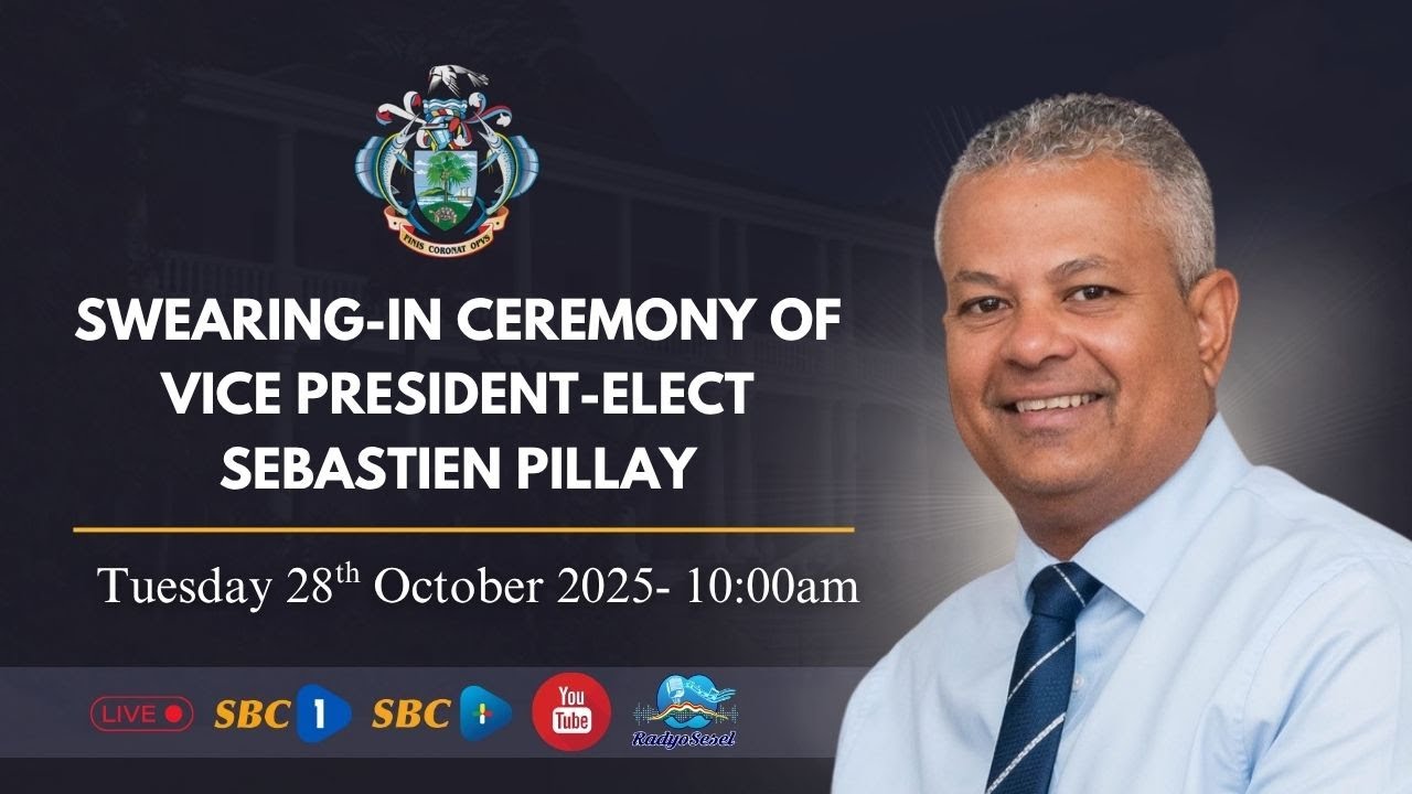 SBC LIVE: SWEARING-IN CEREMONY OF VICE PRESIDENT-ELECT SEBASTIEN PILLAY-28.10.2025